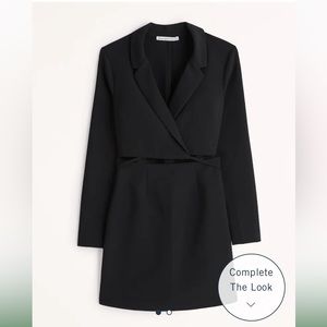 NWT Abercrombie wrap front Black Blazer Dress